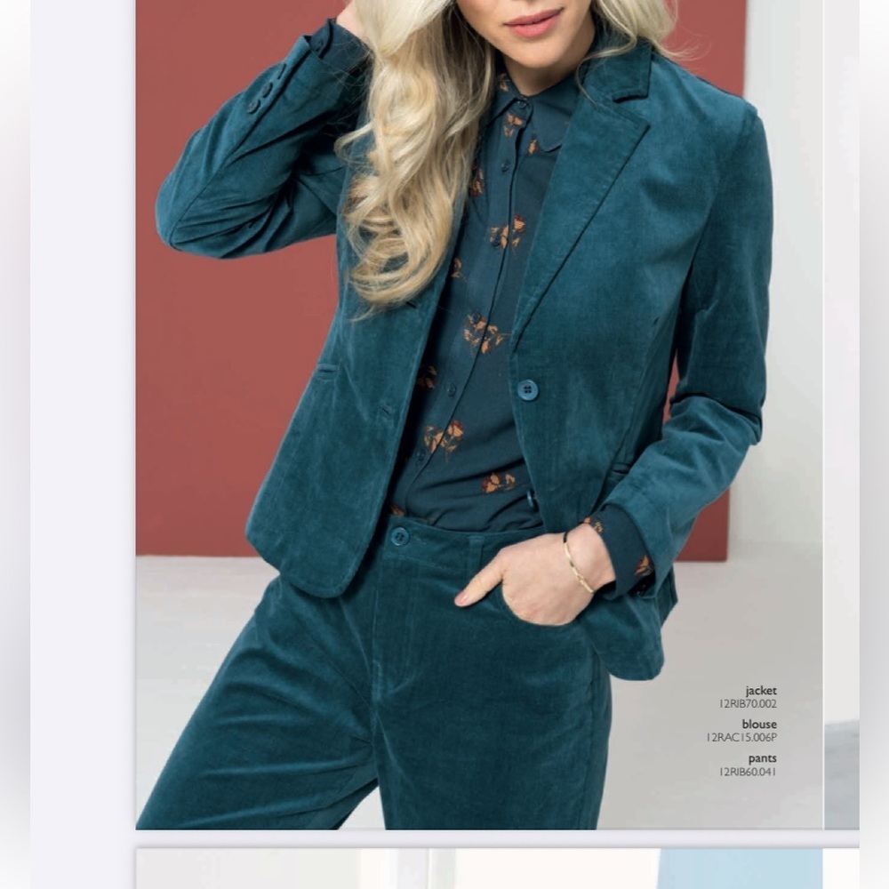 ZILCH Teal Blazer 2 Button Up Front Fitted Classic Sz XS